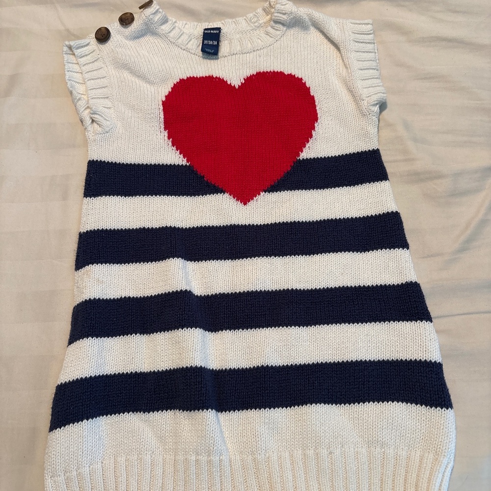 Old Navy Red Heart Sweater Dress